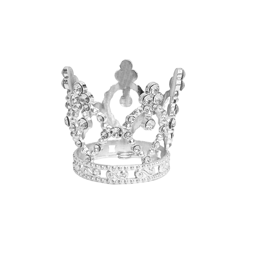 Corona mini de princesa aleación plateado con diamantes 4*4cm