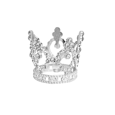 Corona mini de princesa aleación plateado con diamantes 4*4cm