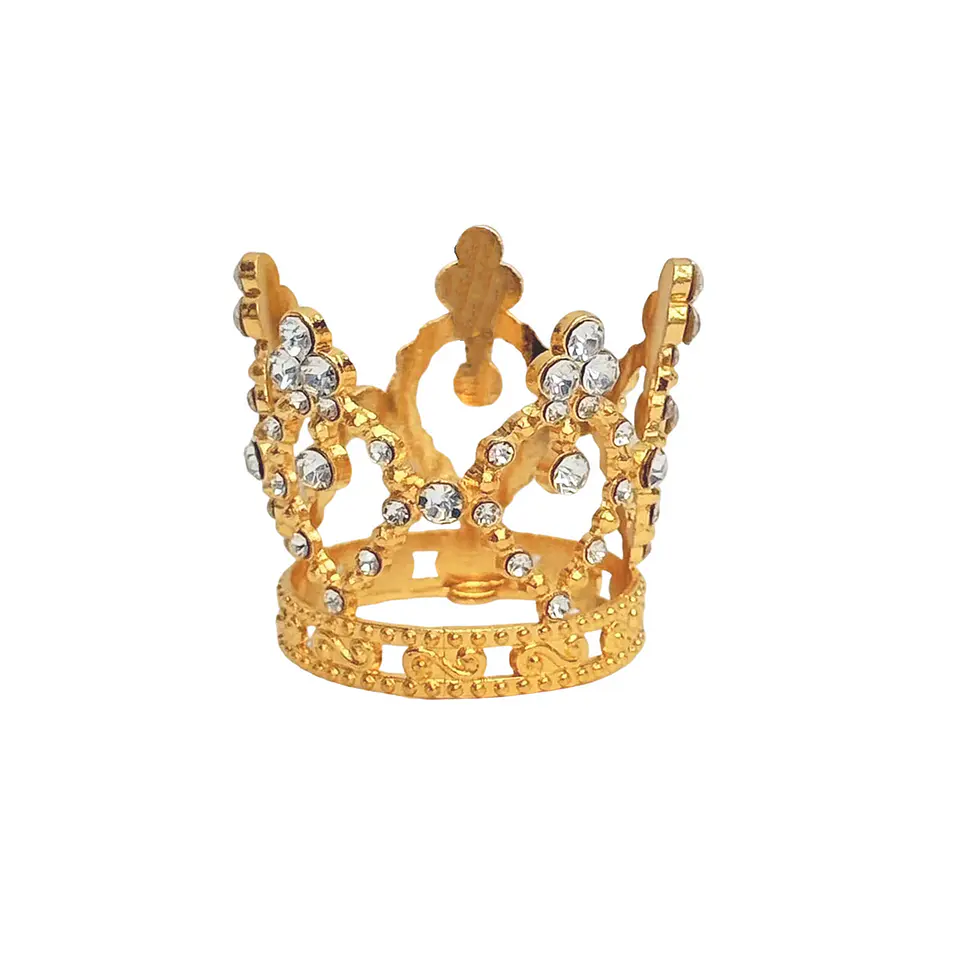 Corona mini de princesa aleación dorado con diamantes 4*4cm 1
