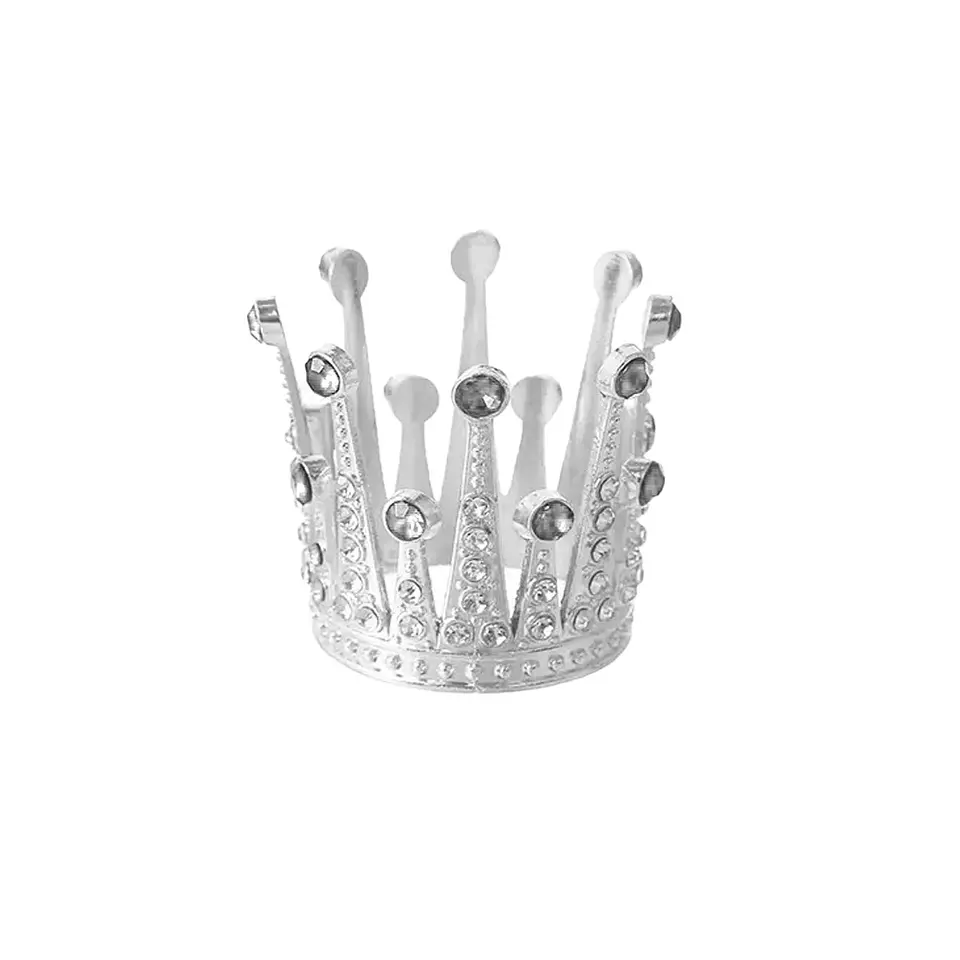 Corona mini de princesa aleación plateado con diamantes 4*4cm 1