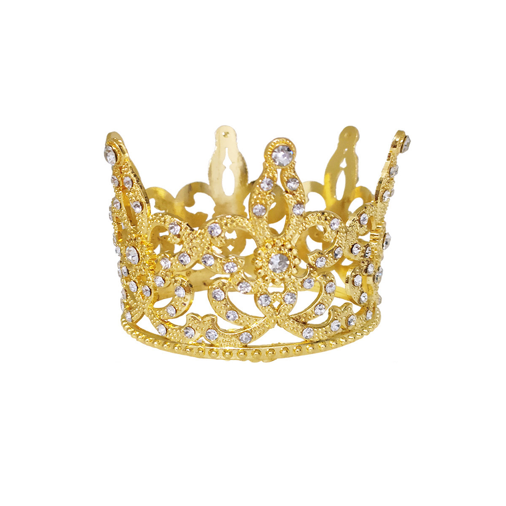 Corona aleación dorado con diamantes 5*7cm