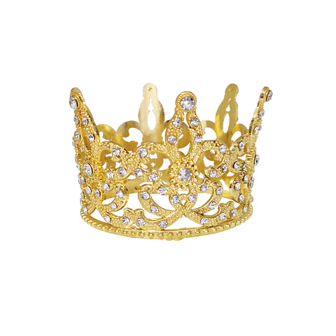 Corona aleación dorado con diamantes 5*7cm