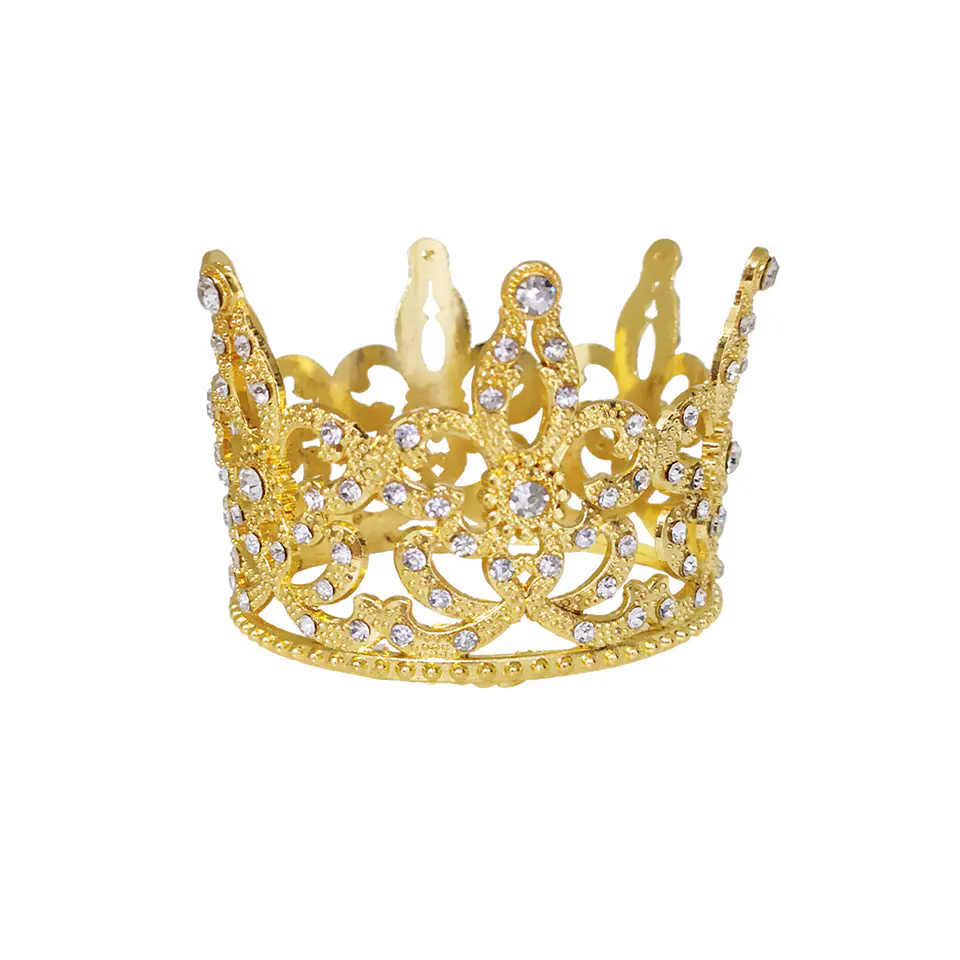 Corona aleación dorado con diamantes 5*7cm 1