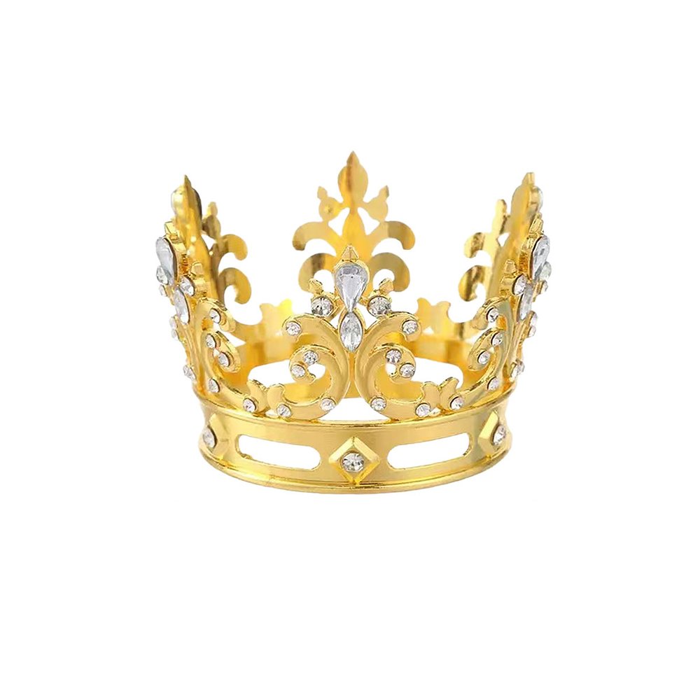 Corona aleación dorado con diamantes 5*6cm