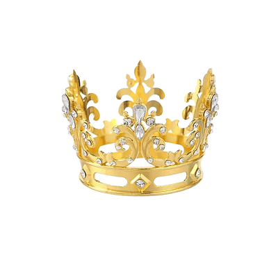 Corona aleación dorado con diamantes 5*6cm