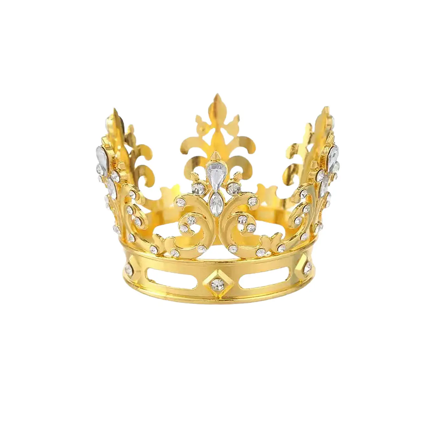 Corona aleación dorado con diamantes 5*6cm 1
