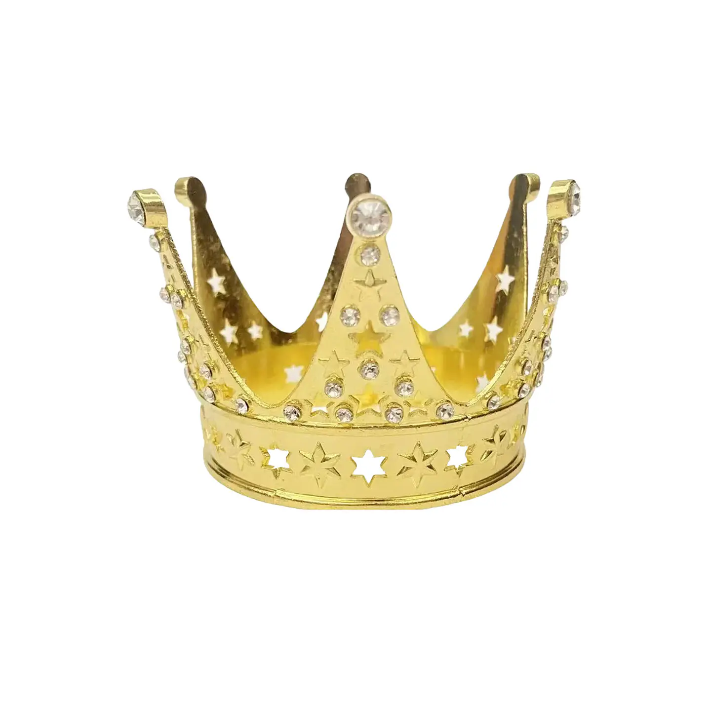 Corona aleación dorado con diamantes 5*6cm 1