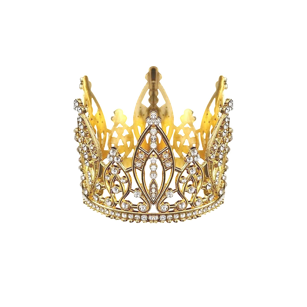 Corona de aleación floral dorado 5.6*7cm