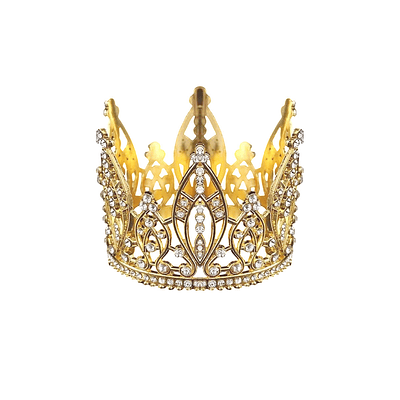 Corona de aleación floral dorado 5.6*7cm