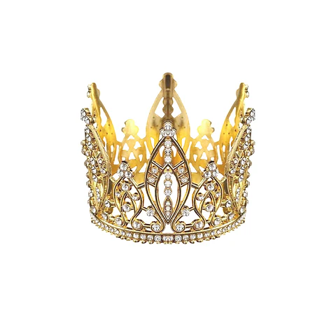 Corona de aleación floral dorado 5.6*7cm