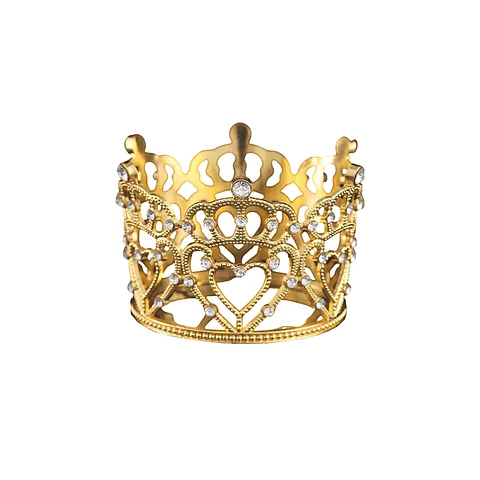 Corona de aleación corazón dorado 5.6*6.3cm