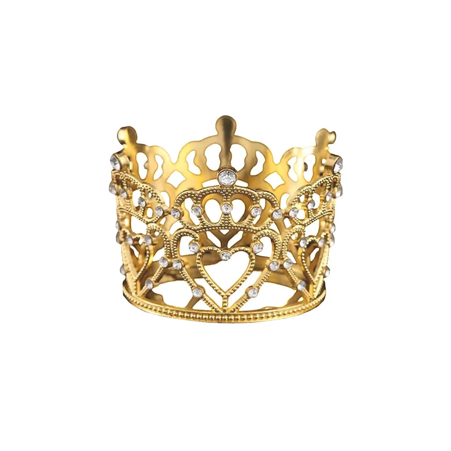 Corona de aleación corazón dorado 5.6*6.3cm 1