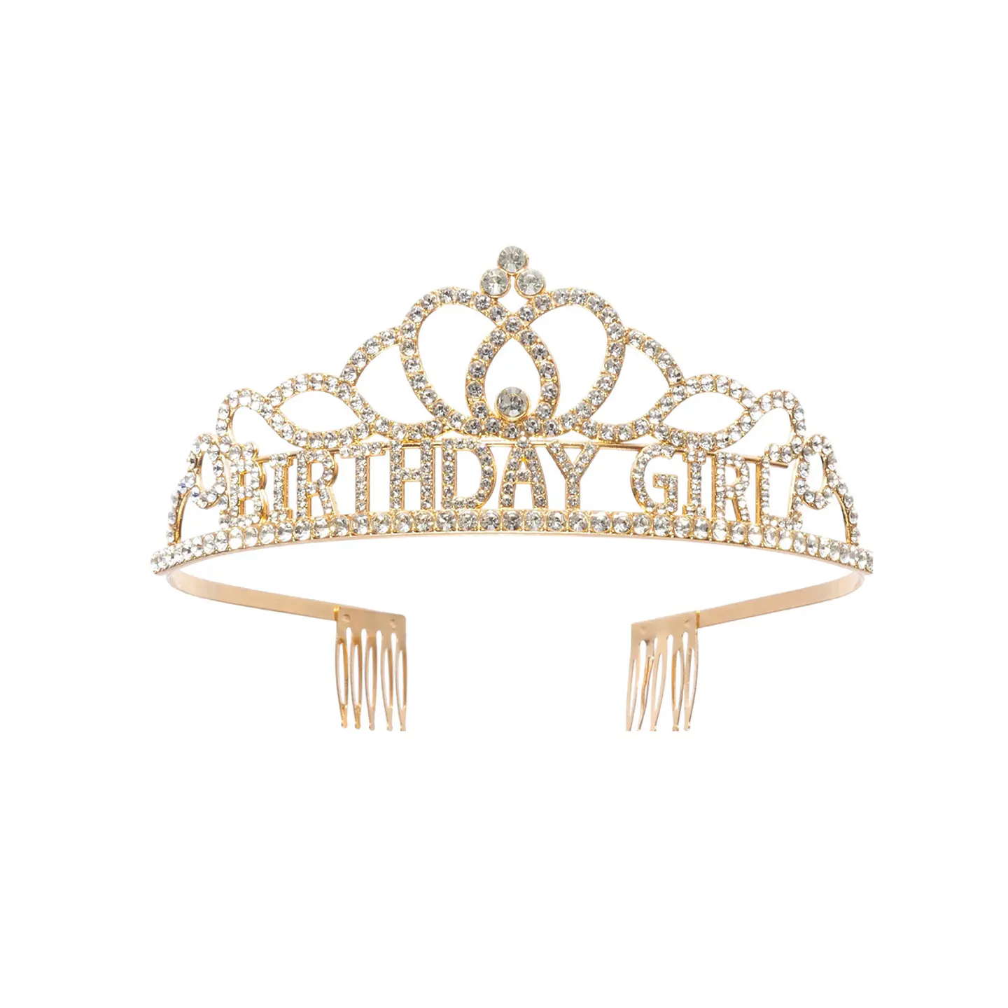 Corona de aleación con peineta BIRTHDAY GIRL dorado 5.3*12cm 1