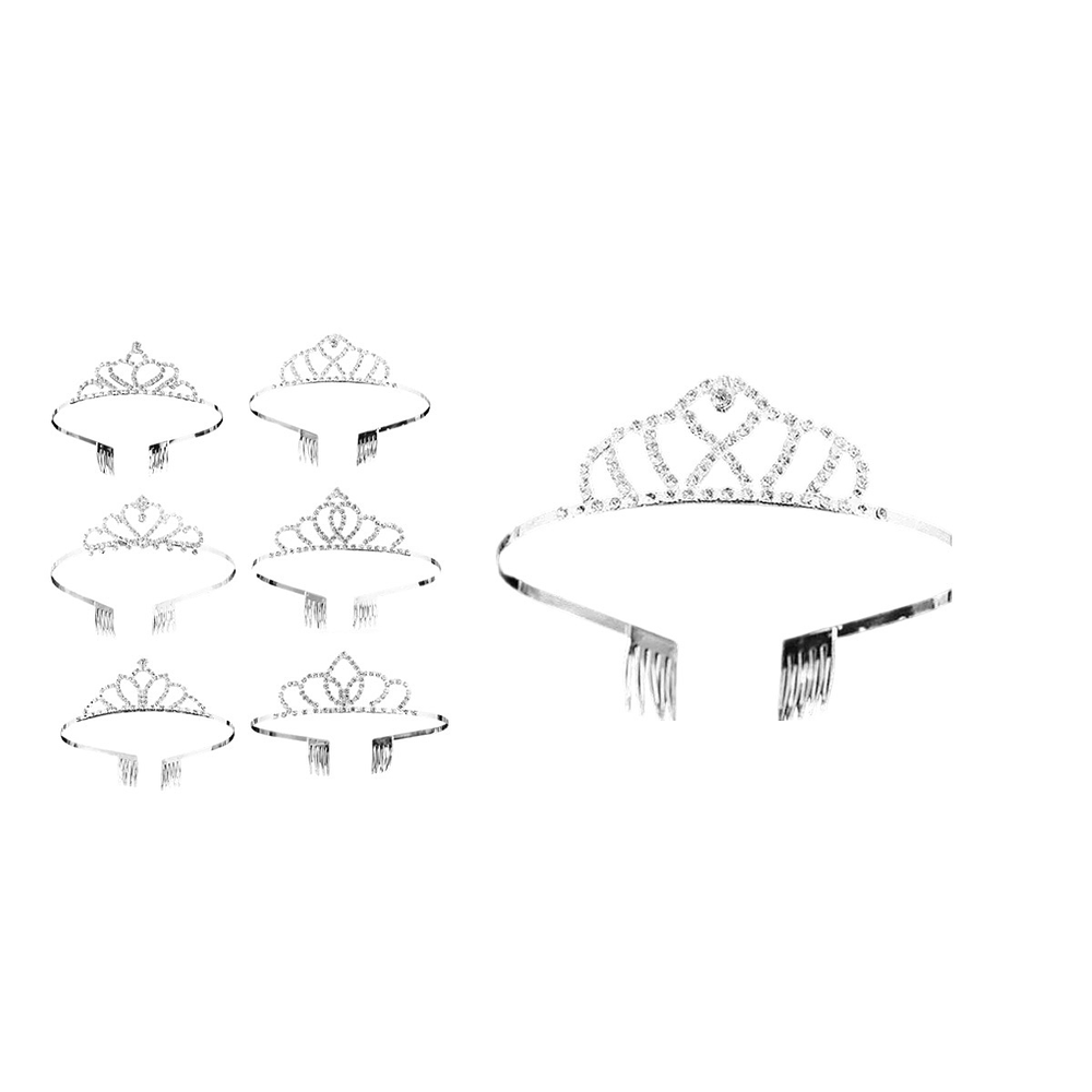 Corona de aleación con peineta plateado 5.3*12cm Diesño Aleatorio