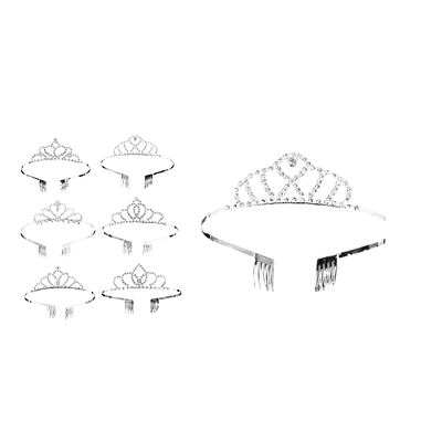 Corona de aleación con peineta plateado 5.3*12cm Diesño Aleatorio