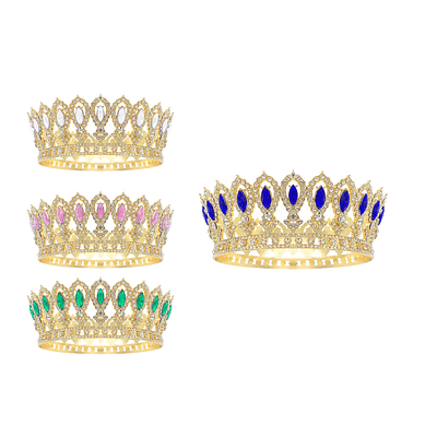 Corona dorada de cristales con piedras Color Aleatorio