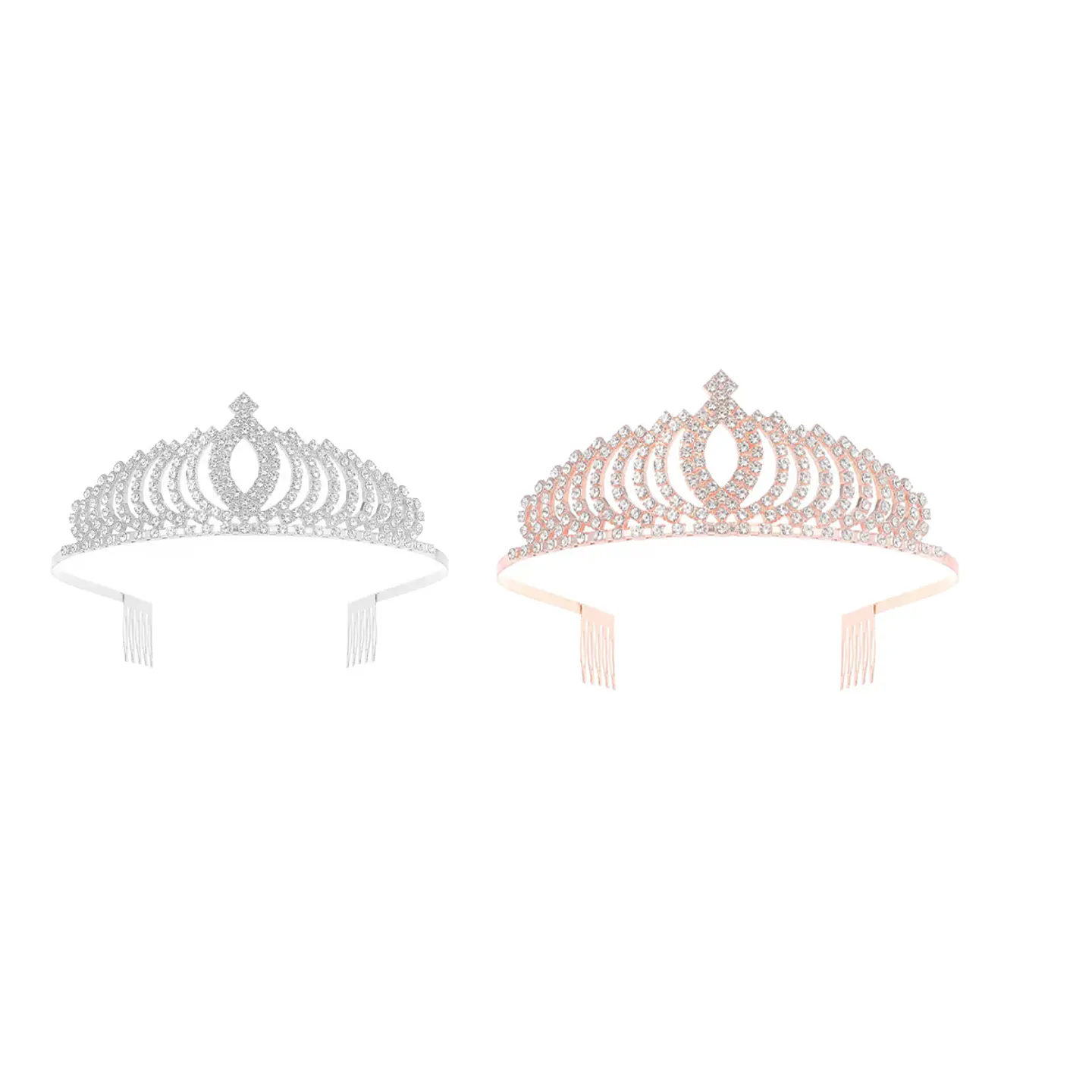 Tiara de cristales con peine 5*13cm Color Aleatorio 1