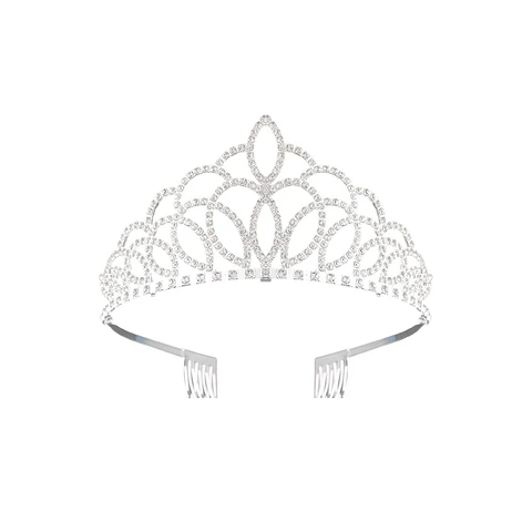 Tiara de cristales plateada 6*12.5cm