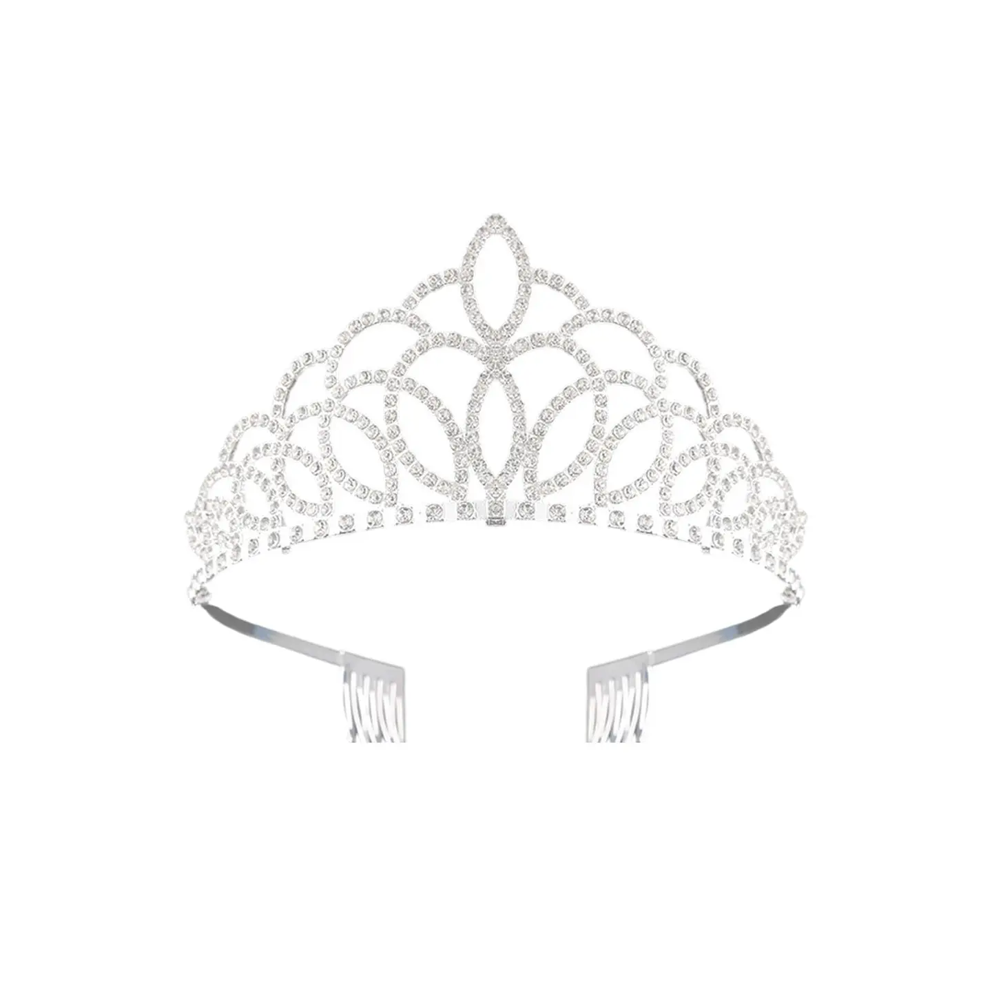 Tiara de cristales plateada 6*12.5cm 1