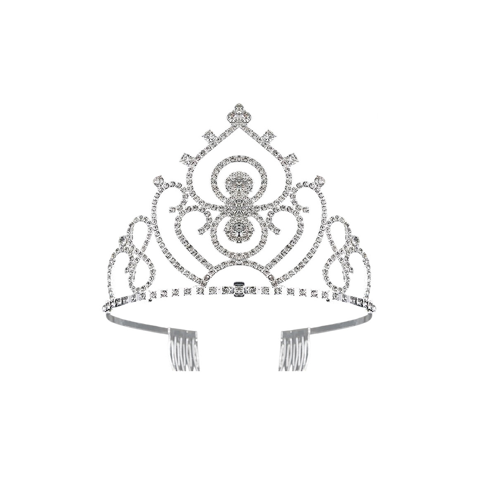 Tiara de cristales plateada 9.5*12.5cm