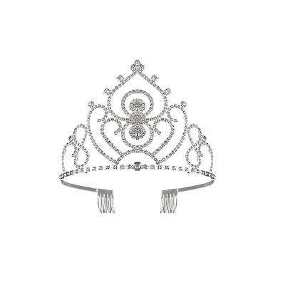 Tiara de cristales plateada 9.5*12.5cm