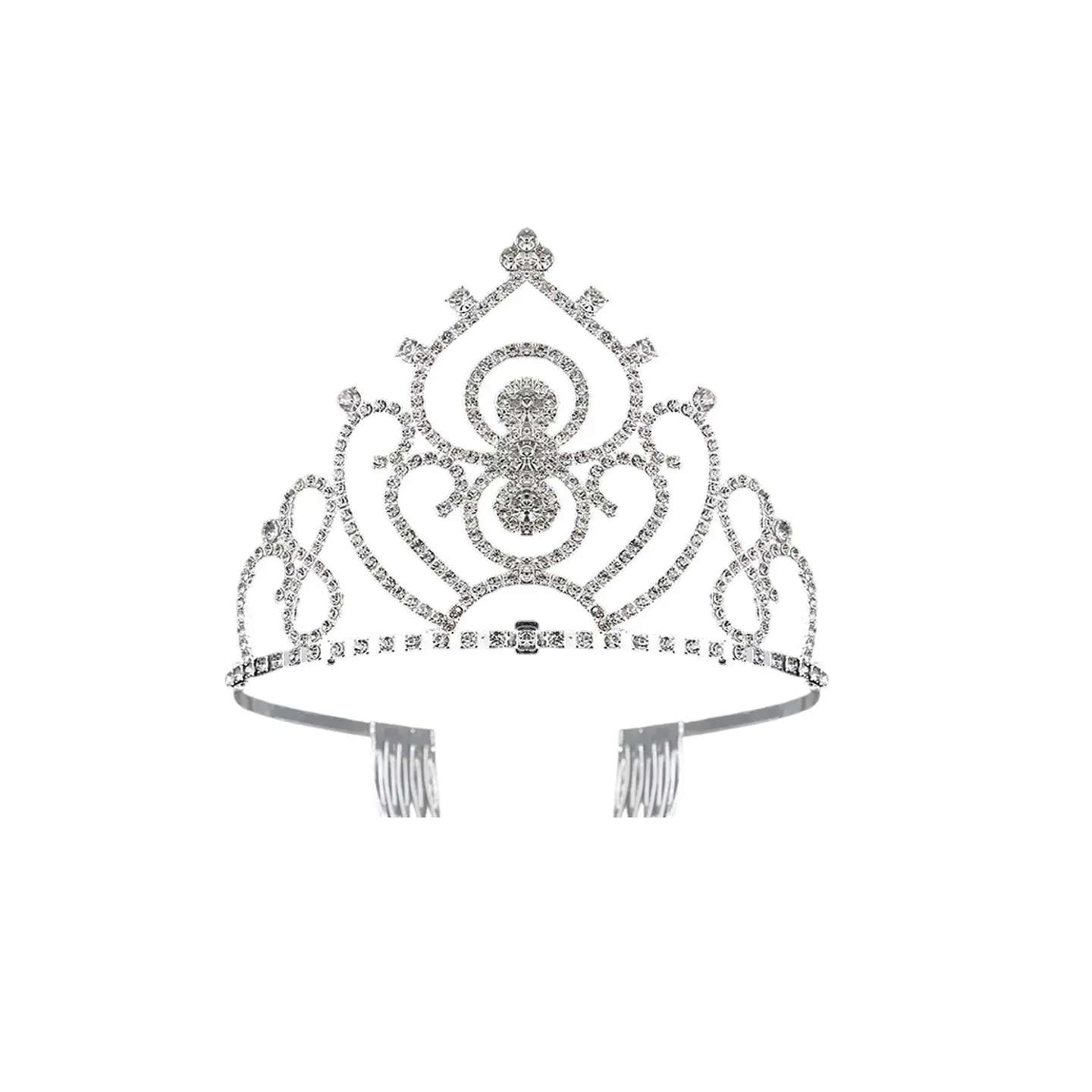 Tiara de cristales plateada 9.5*12.5cm 1