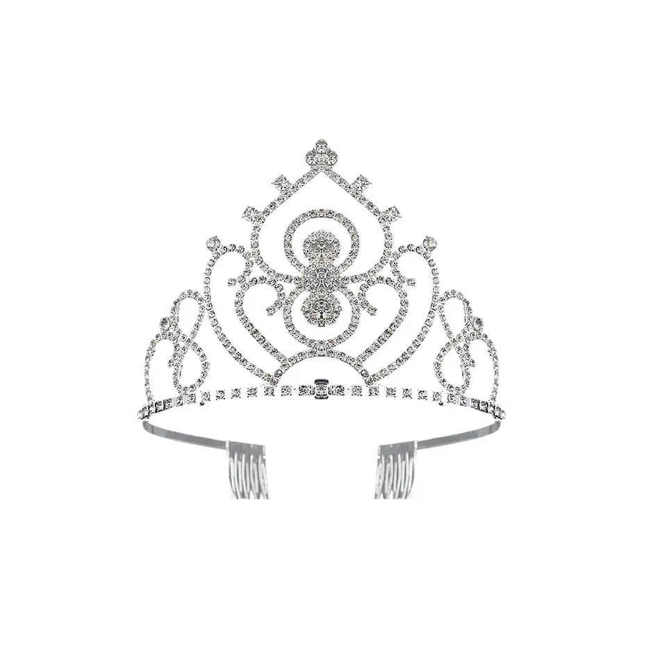 Tiara de cristales plateada 9.5*12.5cm 1