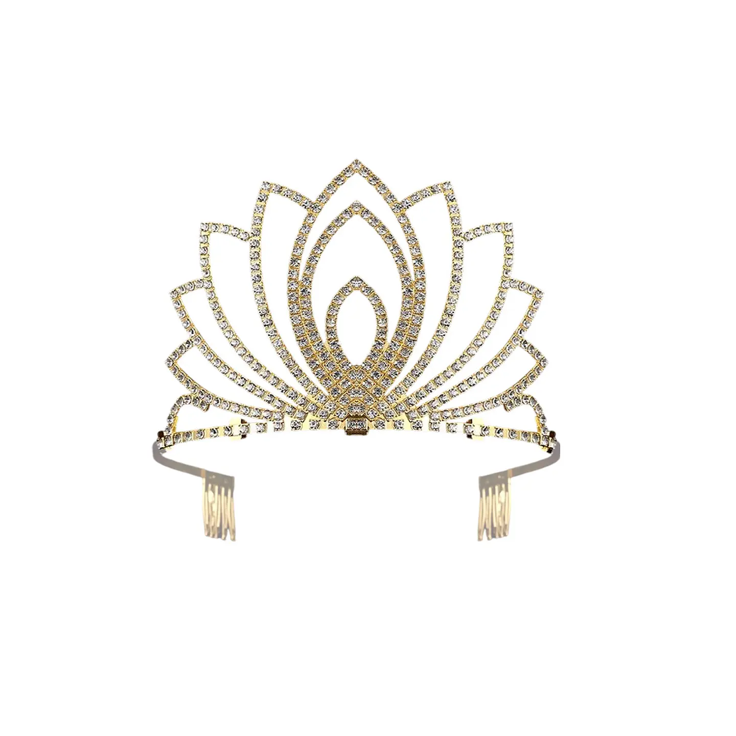 Tiara de cristales dorado 9.5*12.5cm 1