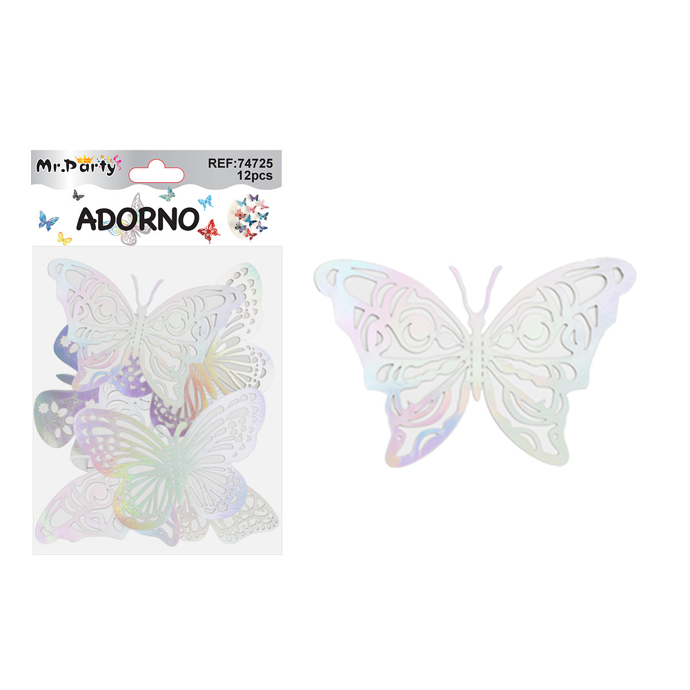 Adorno decorativo mariposa 8.5cm*7.5cm 12pcs