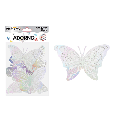 Adorno decorativo mariposa 8.5cm*7.5cm 12pcs