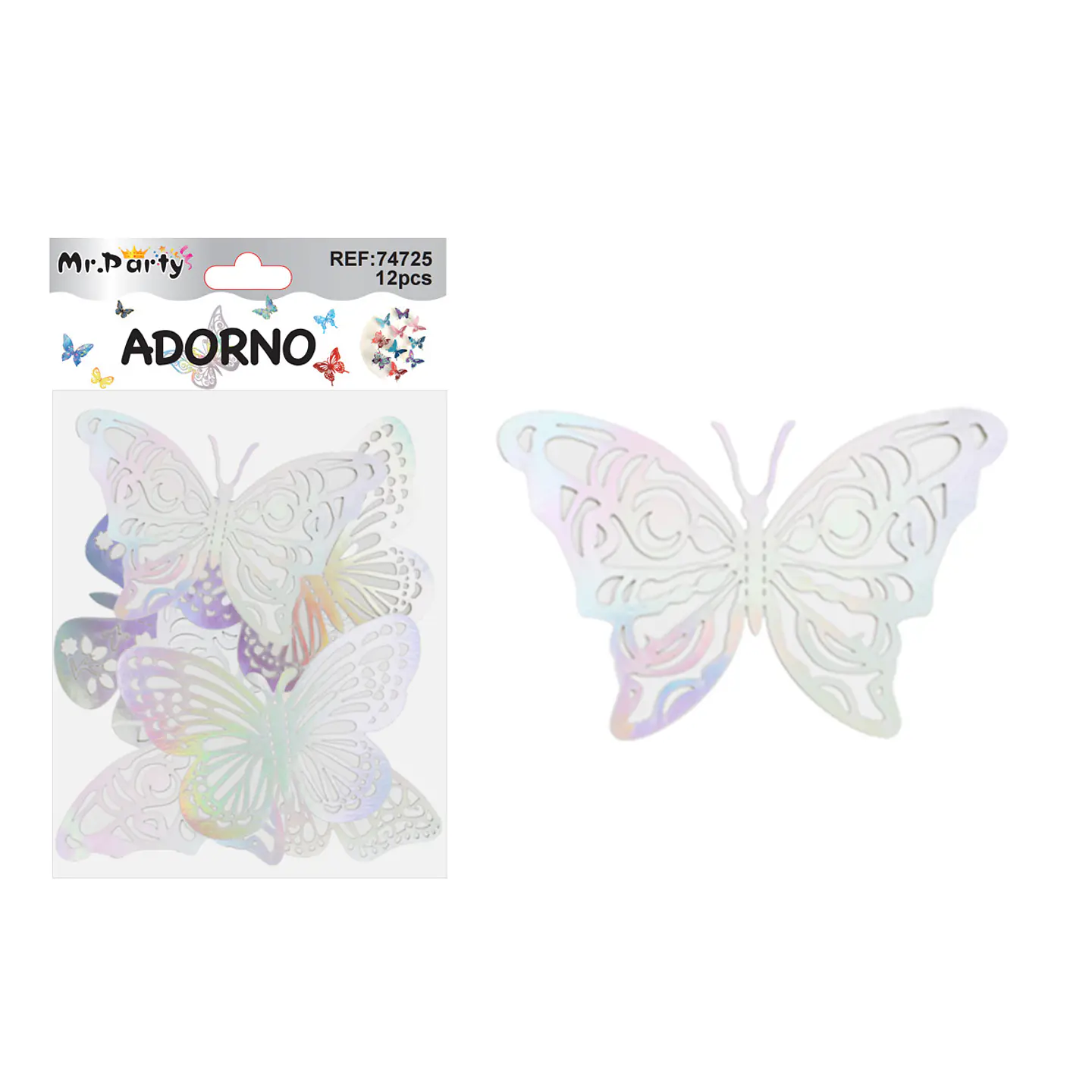 Adorno decorativo mariposa 8.5cm*7.5cm 12pcs 1