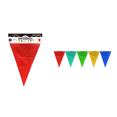 Guirnaldas banderín triangular multicolor 8*29cm 10m