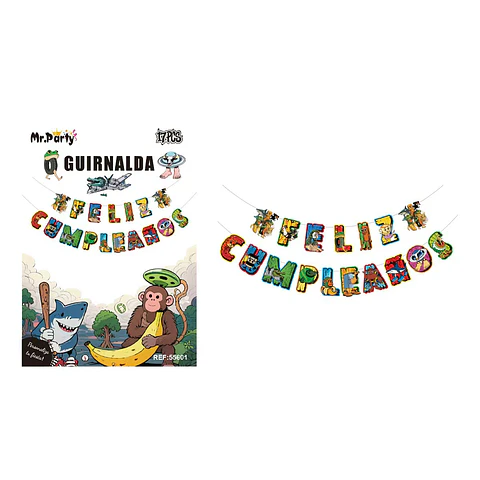 Guirnalda feliz cumpleaños Brainrot 14.5*18cm 3M 17pcs