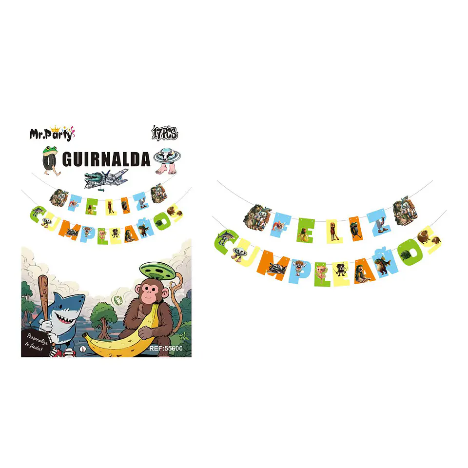 Guirnalda feliz cumpleaños Brainrot 16.6*18cm 3M 17pcs 1