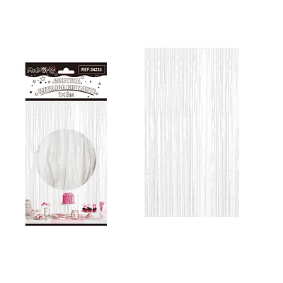 Cortina flecos metálica blanca 1*3m