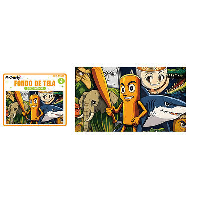 Fondo de tela feliz cumpleaños Brainrot 120*70cm