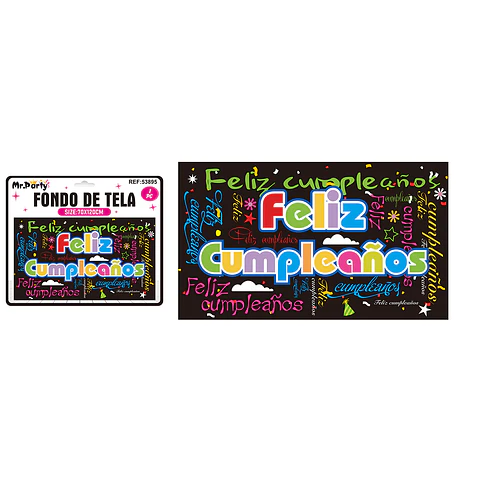 Fondo de tela feliz cumpleaños 120*70cm