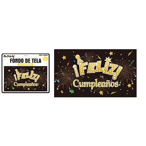 Fondo de tela feliz cumpleaños 120*70cm