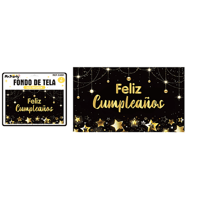 Fondo de tela feliz cumpleaños con estrella 120*70cm