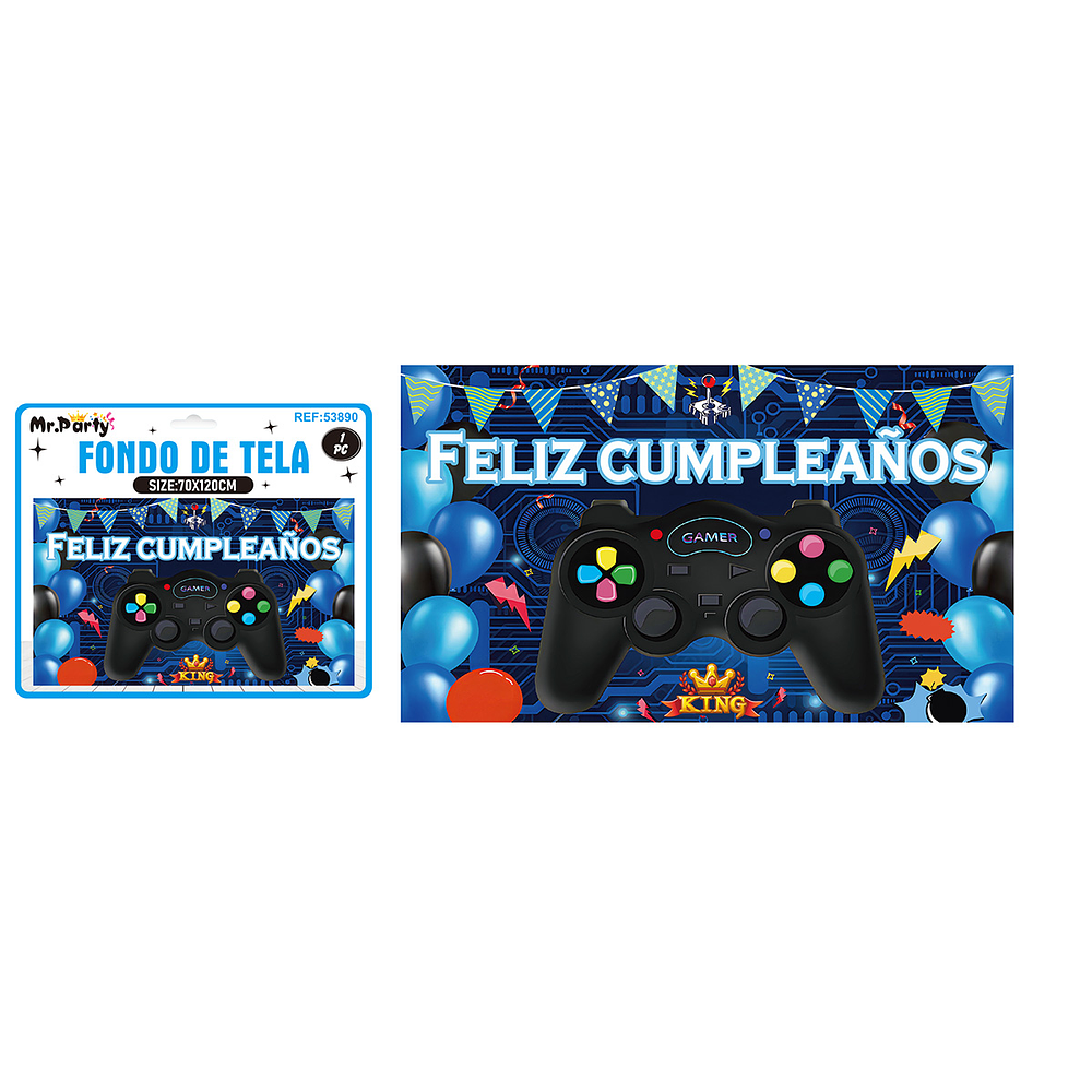 Fondo de tela feliz cumpleaños juego 120*70cm