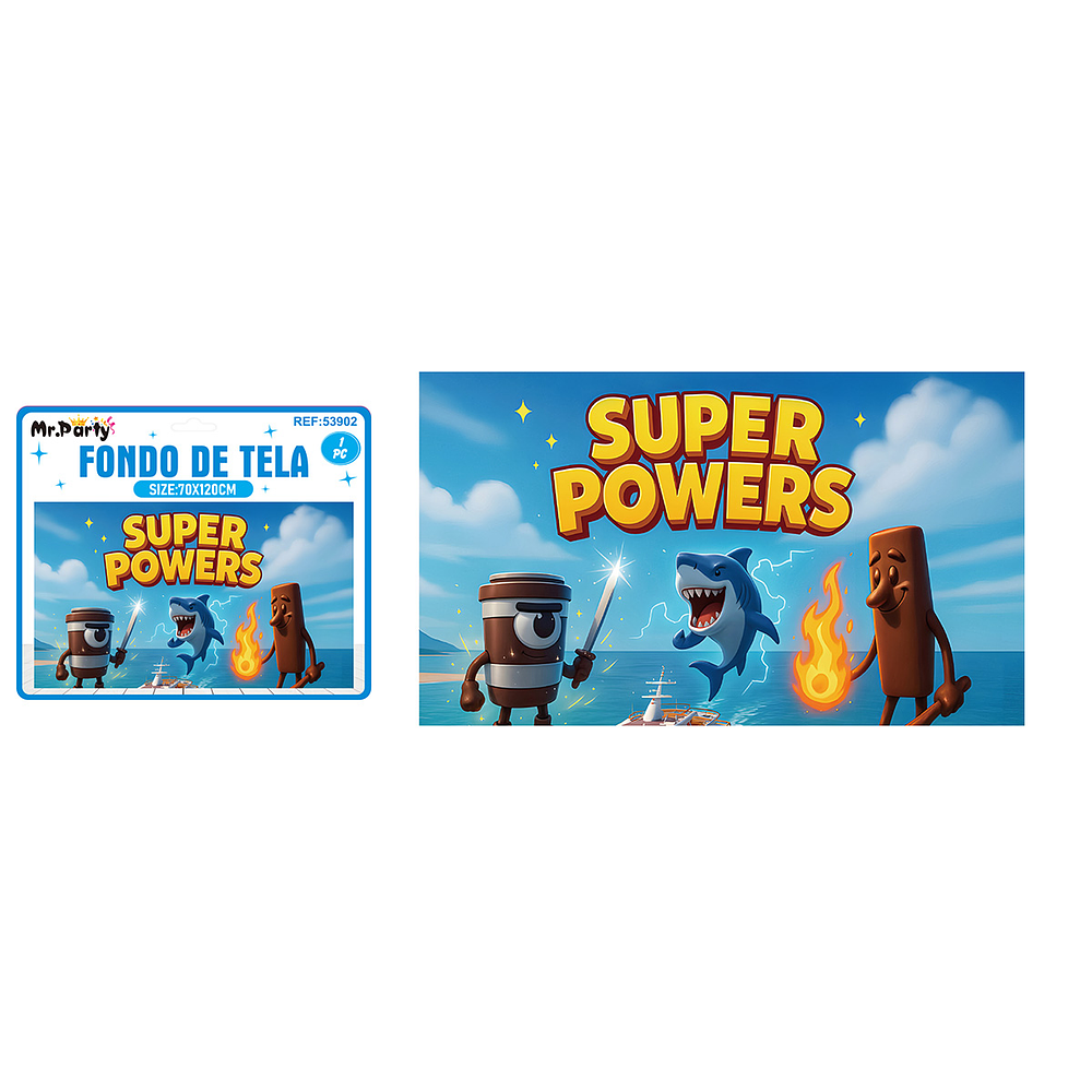 Fondo de tela feliz cumpleaños Brainrot 120*70cm