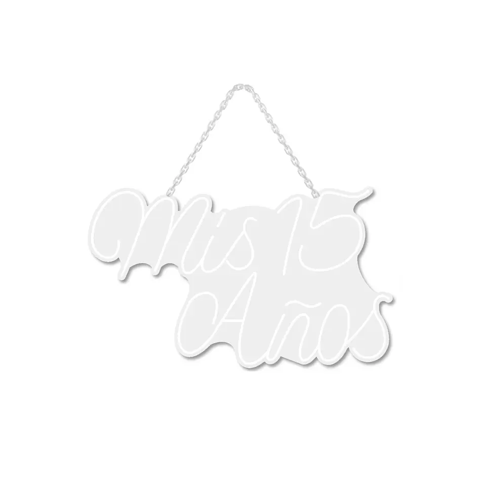 Letrero LED luz blanca mis 15 años transparente 80*48cm 1pc 1