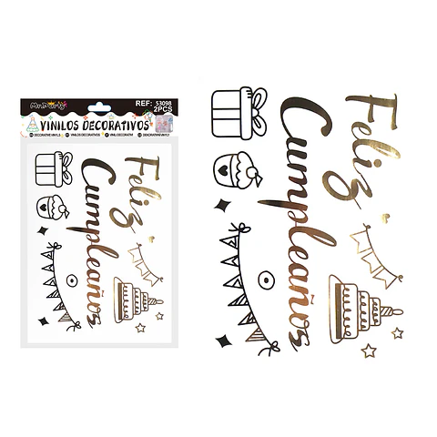 Sticker pegatinas para globos burbujas feliz cumpleaños 2pcs Color Aleatorio