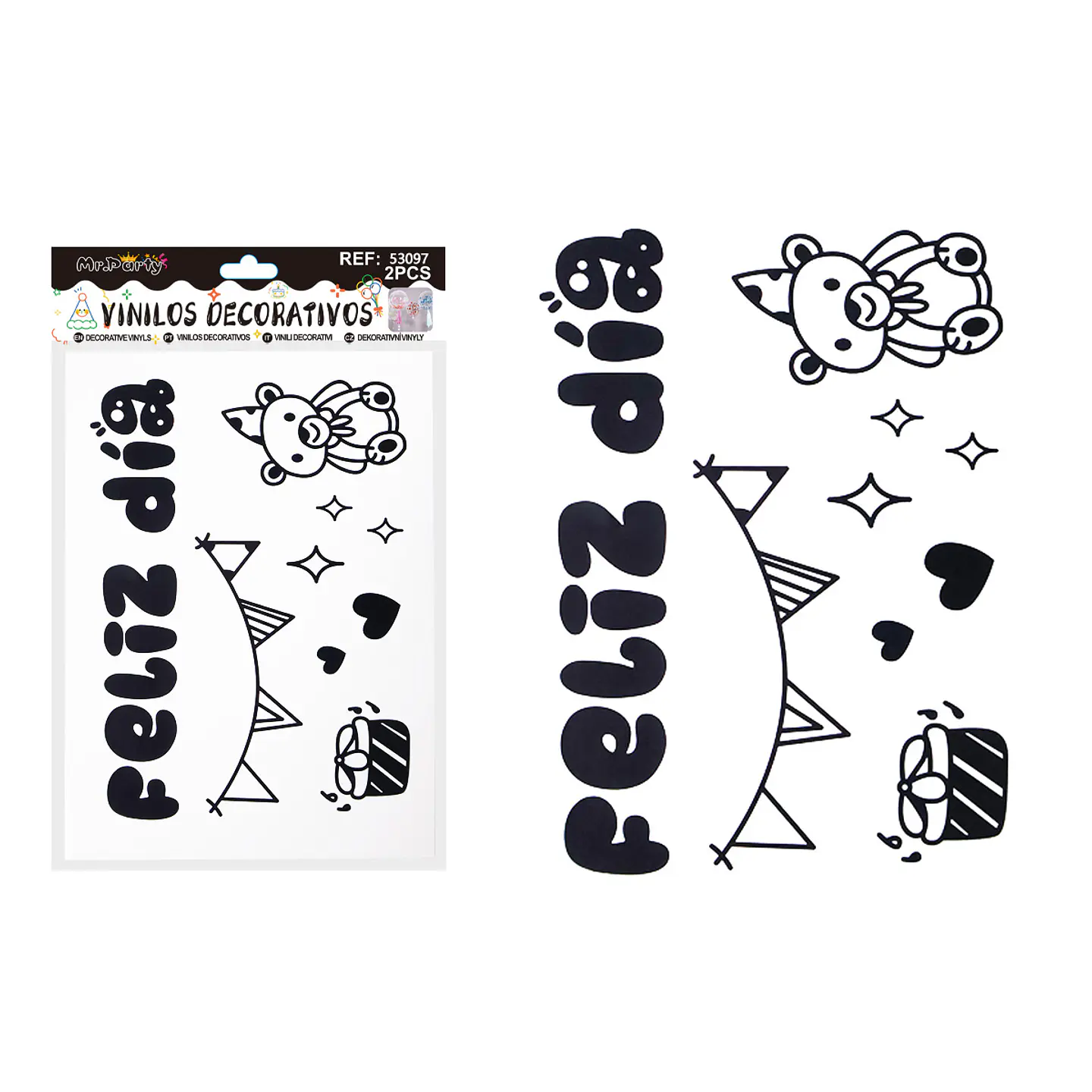 Sticker pegatinas para globos burbujas 2pcs Color Aleatorio 1