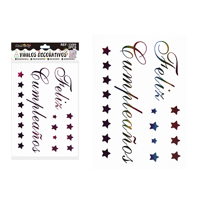 Sticker pegatinas para globos burbujas feliz cumpleaños 2pcs Color Aleatorio