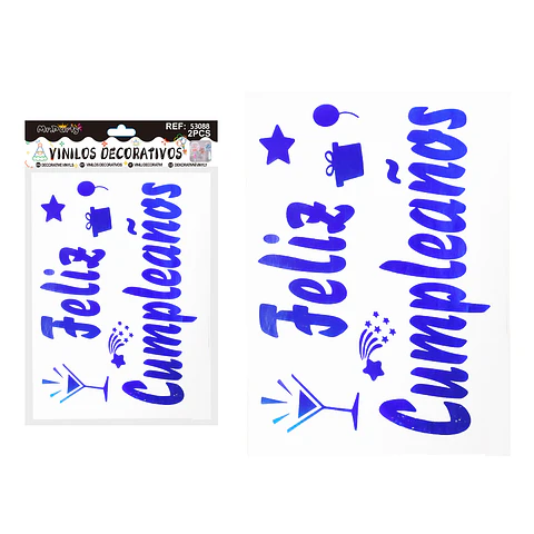 Sticker pegatinas para globos burbujas feliz cumpleaños 2pcs Color Aleatorio