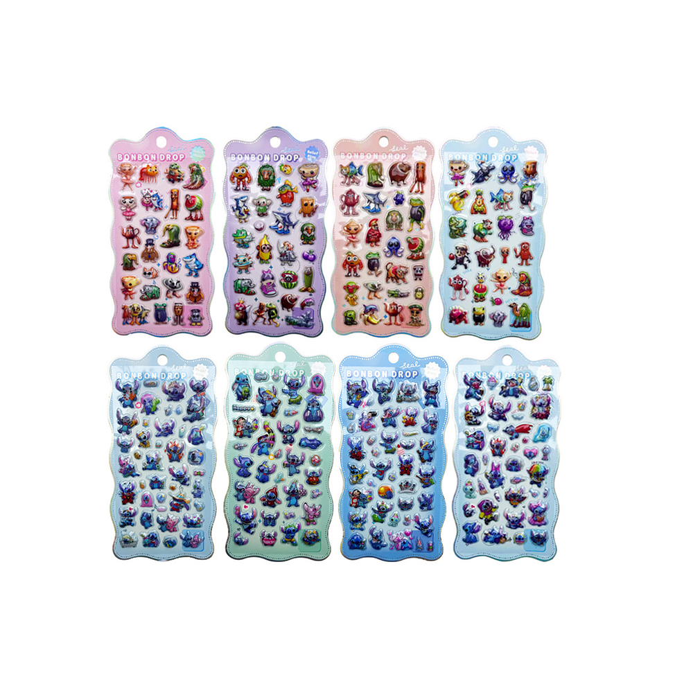 Sticker pegatinas 3D Brainrot/Stitch Diseño Aleatorio