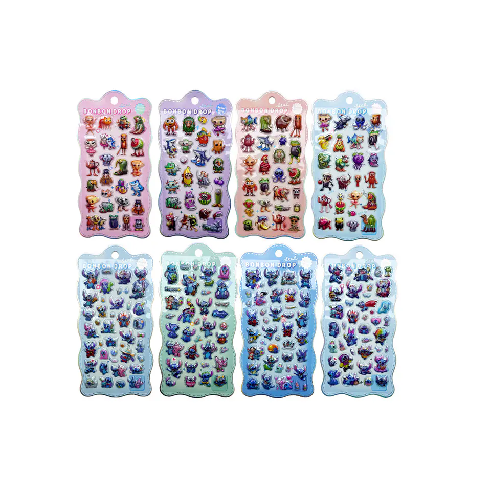 Sticker pegatinas 3D Brainrot/Stitch Diseño Aleatorio 1