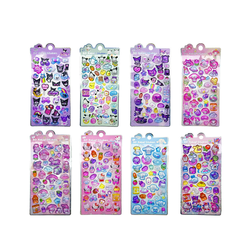 Sticker pegatinas 3D Kuromi/Cinnamoroll/Hello Kitty/My Melody Diseño Aleatorio