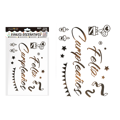 Sticker pegatinas para globos burbujas feliz cumpleaños 2pcs Color Aleatorio